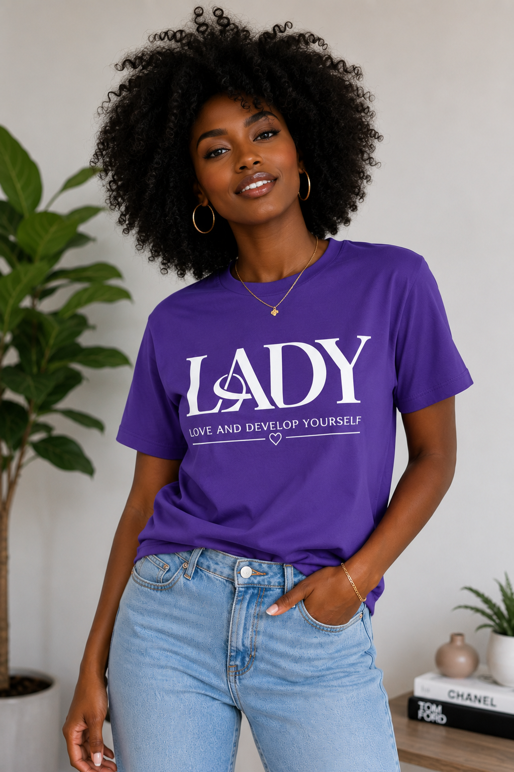 LADY Signature Statement Tee – Love And Develop Yourself