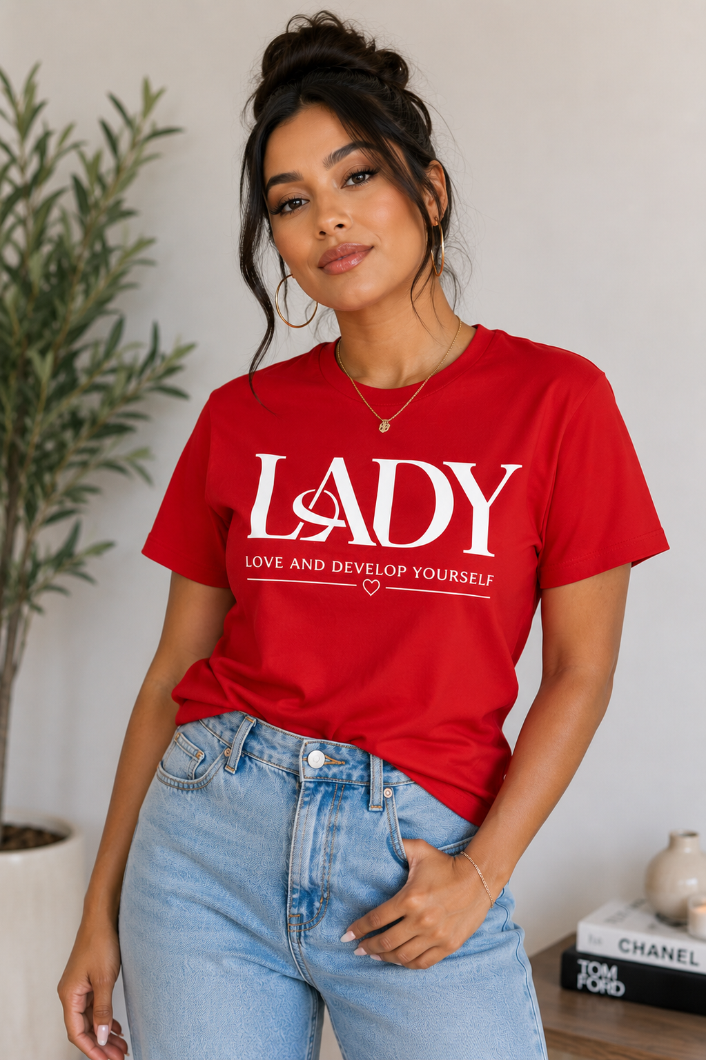 LADY Signature Statement Tee – Love And Develop Yourself