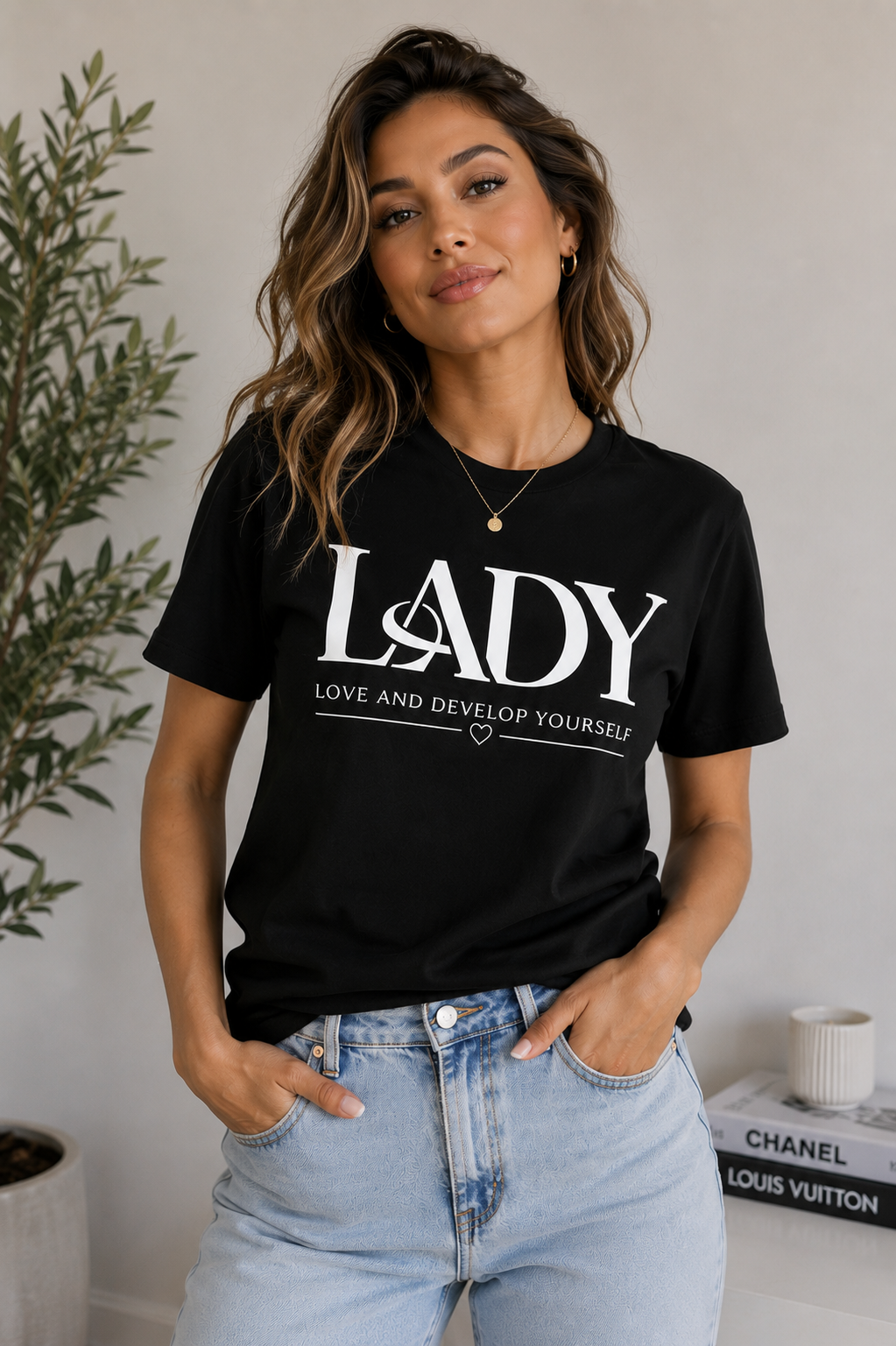 LADY Signature Statement Tee – Love And Develop Yourself