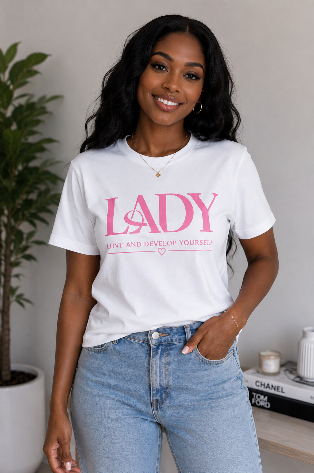 LADY Signature Statement Tee – Love And Develop Yourself