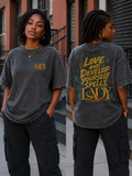 LADY Oversized Acid wash T