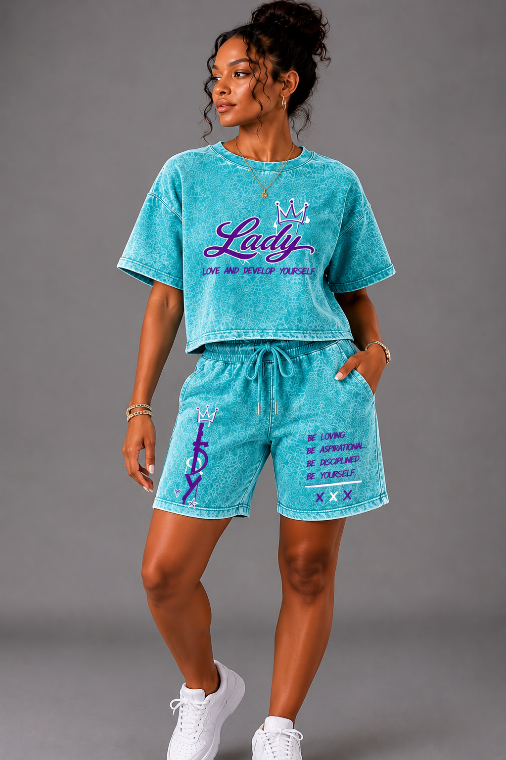 Lady Acid wash Short Set