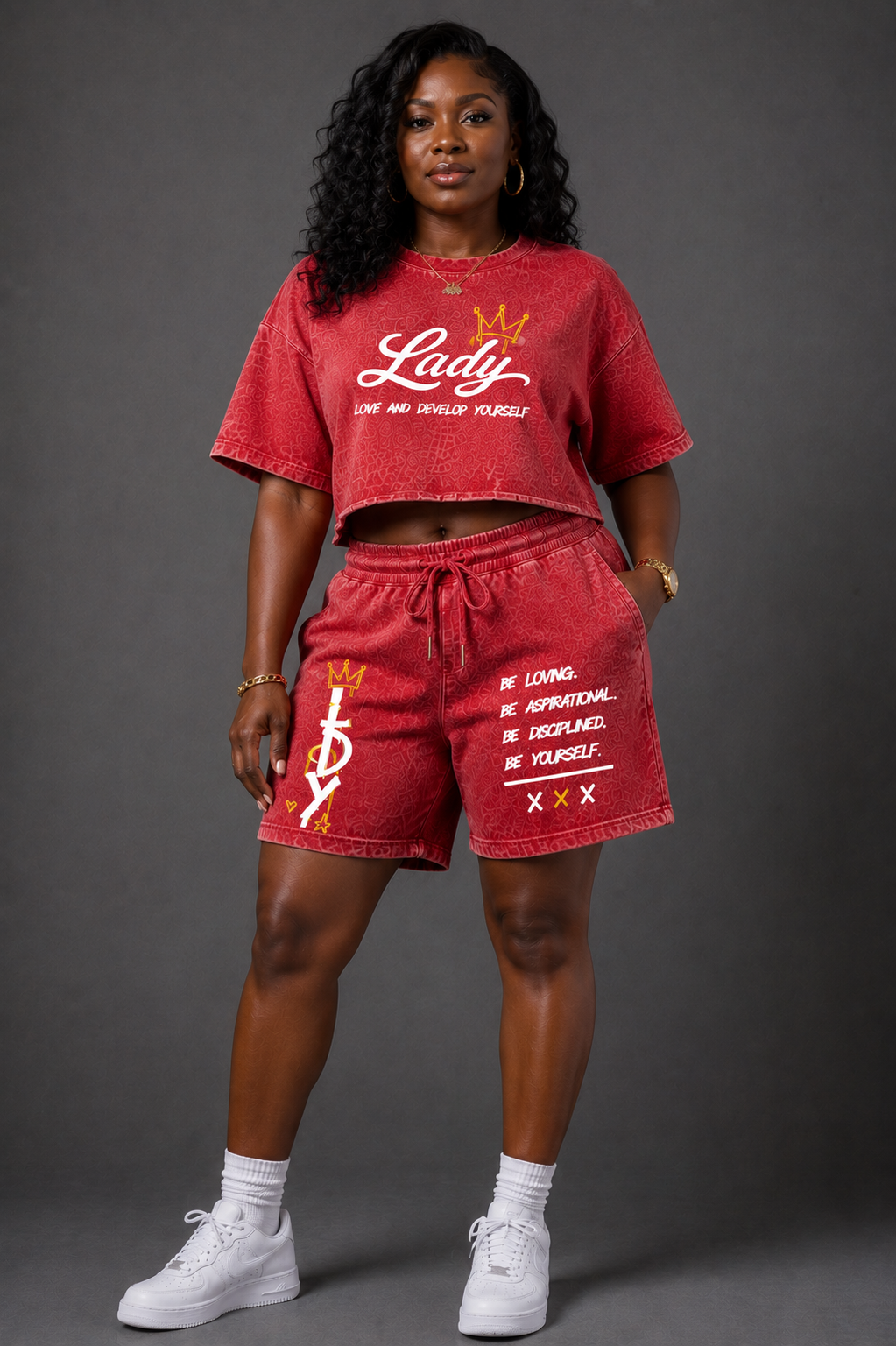 Lady Acid wash Short Set