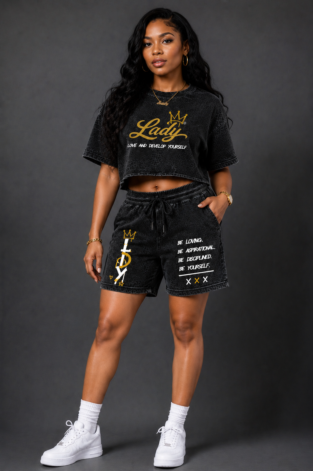 Lady Acid wash Short Set